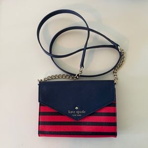Kate Spade red/blue striped crossbody.